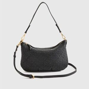 Quince Black Woven Shoulder Bag